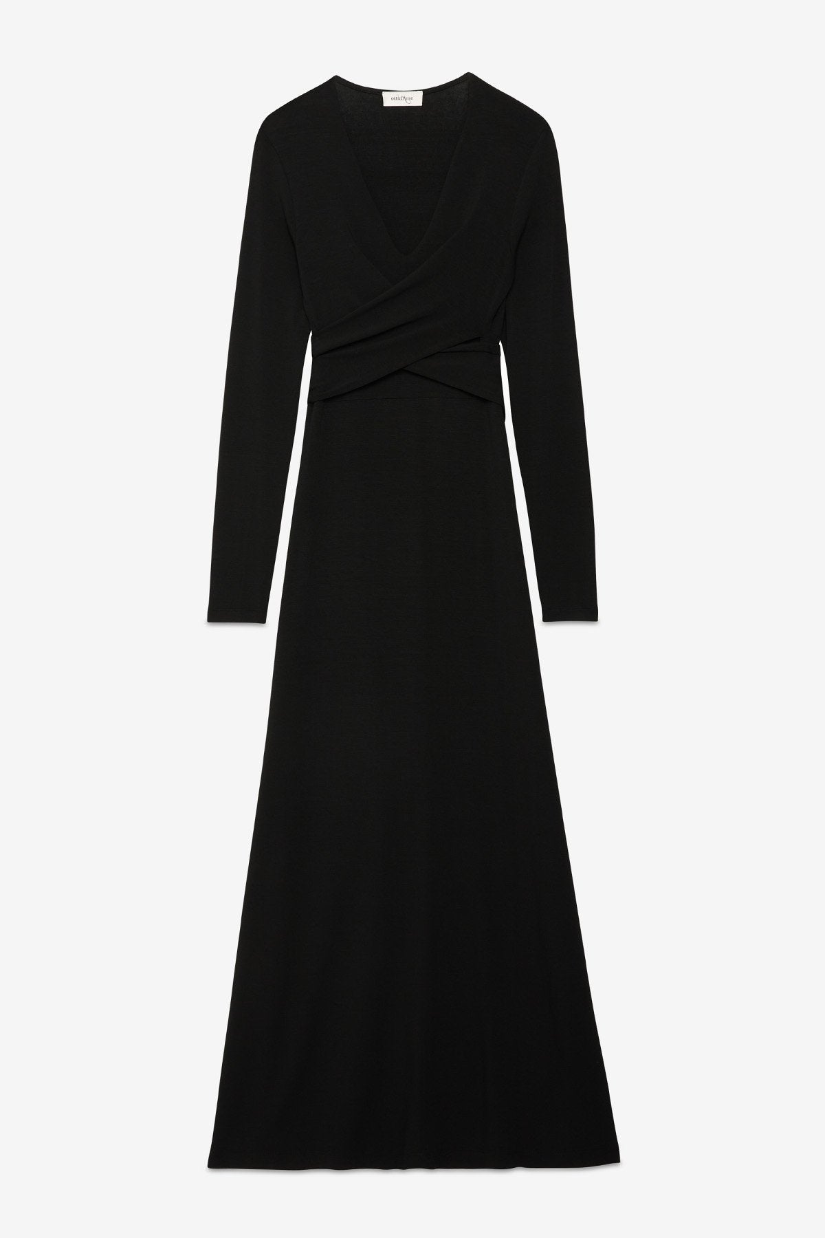 Ottod'Ame | Long Dress with Tie Detail | Black