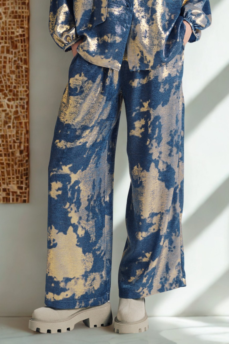 Valérie Khalfon | Puzzle Blue Pants | Blue/Gold