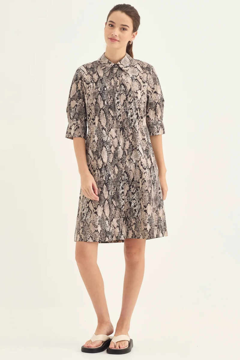 Verge | Acrobat Serpent Nori Dress | Serpent Print