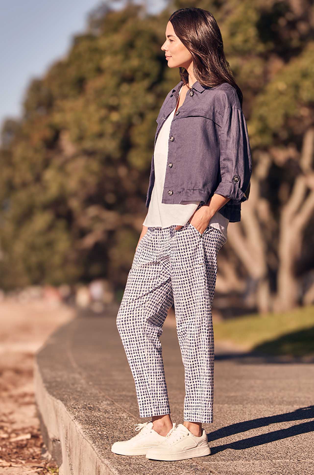 Verge | Acrobat Tile Pant | Denim Print