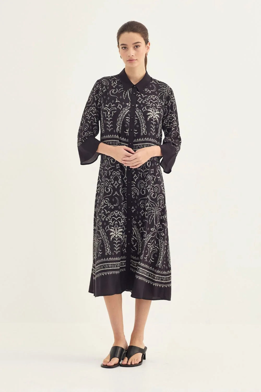 Verge | Ohara Dress | Navy Print
