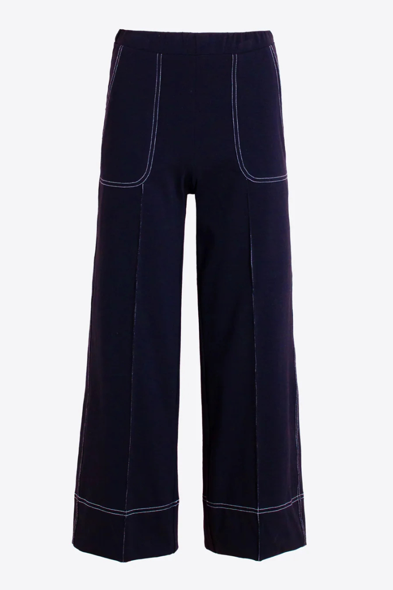 Vilagallo | Beti Knit Pant | Navy Blue