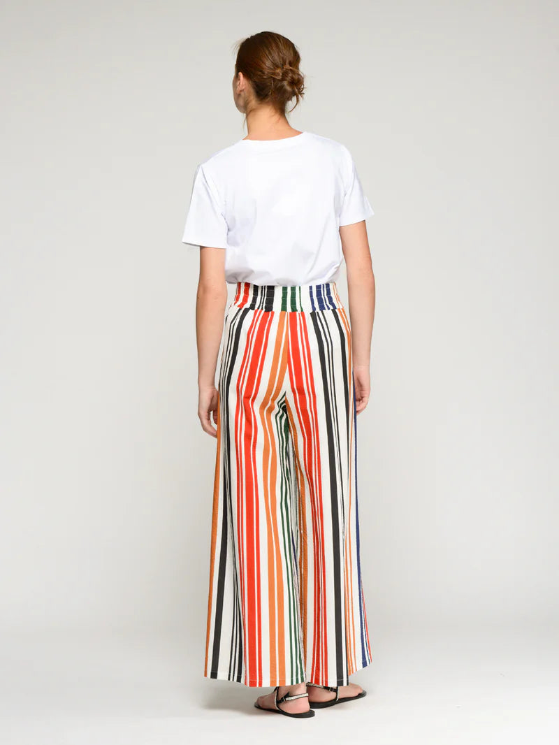 Vilagallo | Marian Seersucker Pant | Multicoloured Stripe