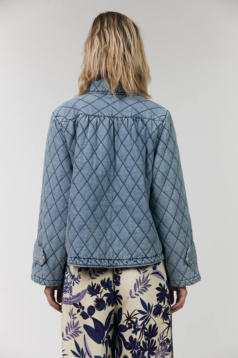 Lolly's Laundry | Viola Quilted Jacket | Washed Denim