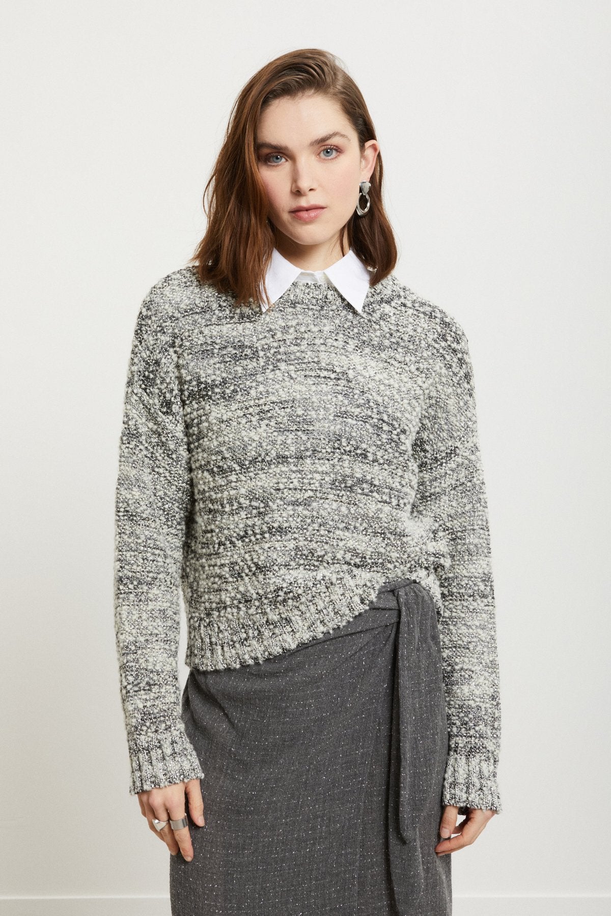 Ottod'Ame | Wool Sweater | Black/Grey/Silver