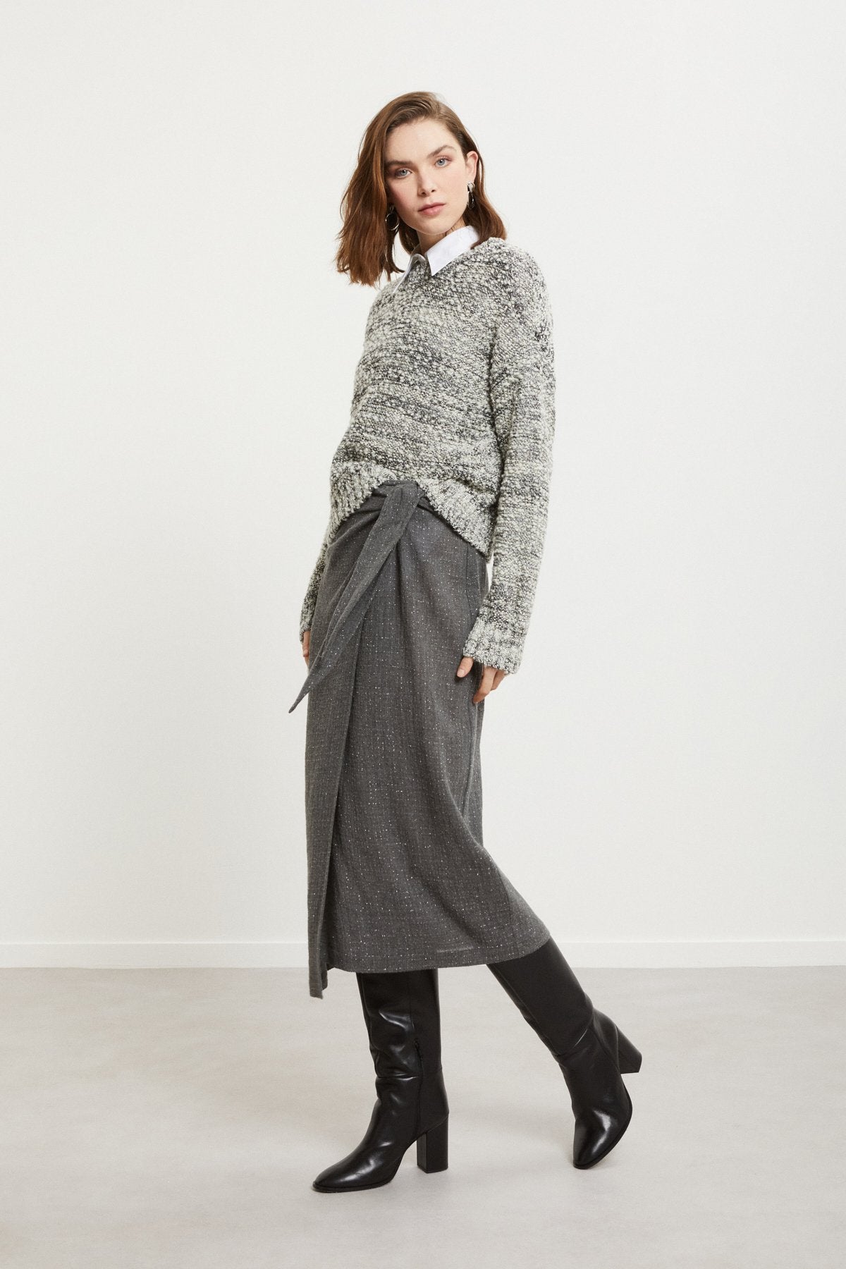 Ottod'Ame | Wool Sweater | Black/Grey/Silver