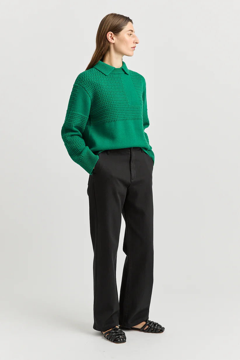 Toorallie | Textured Stitch Funnel | Lush Green