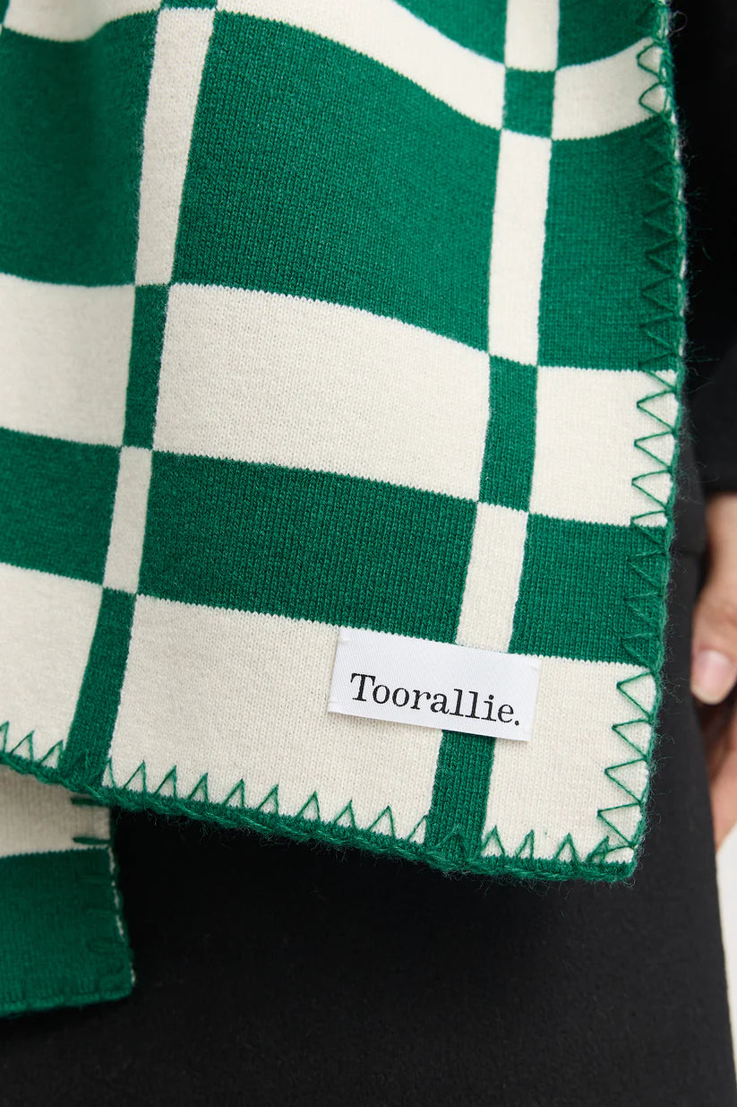 Toorallie | Abstract Check Scarf | Lush Green
