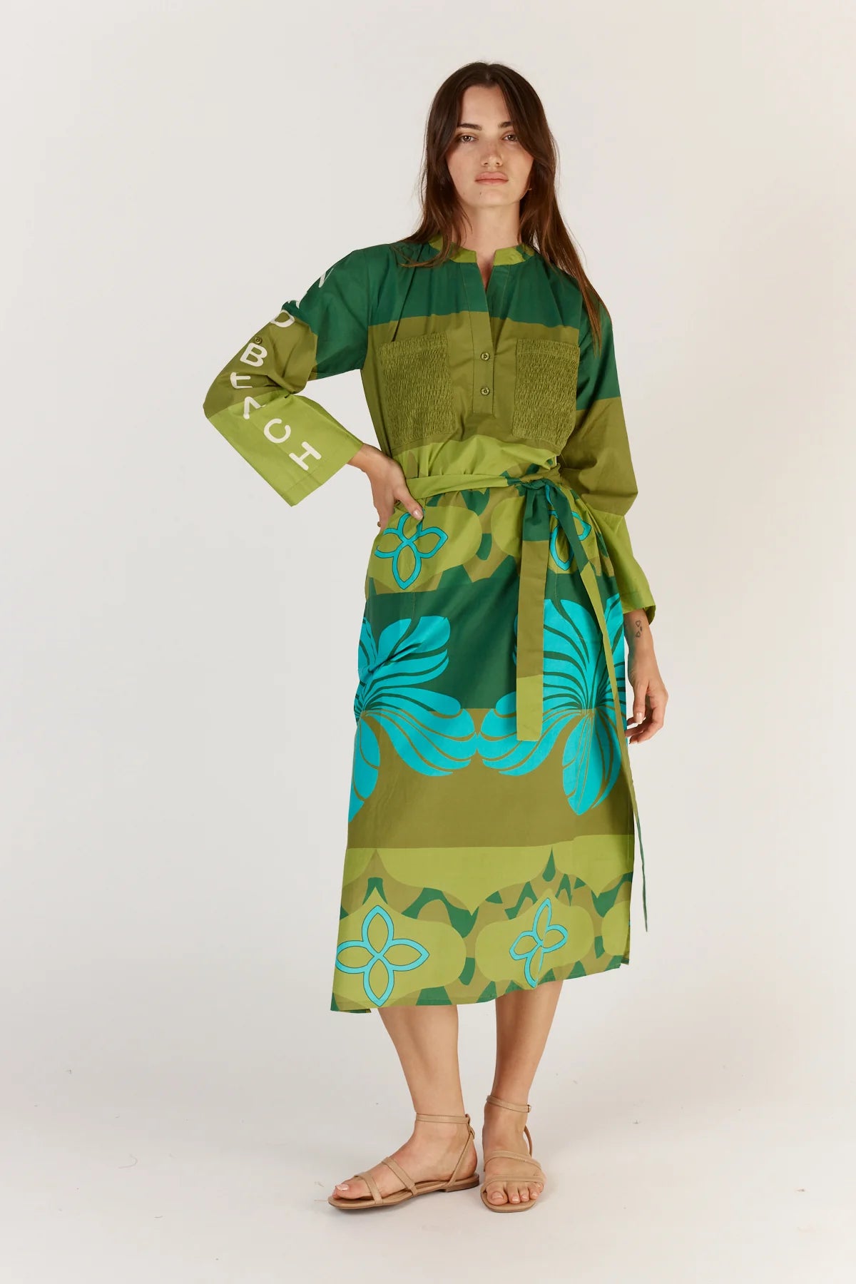 Itami | Pelota Long Sleeve Dress | Green