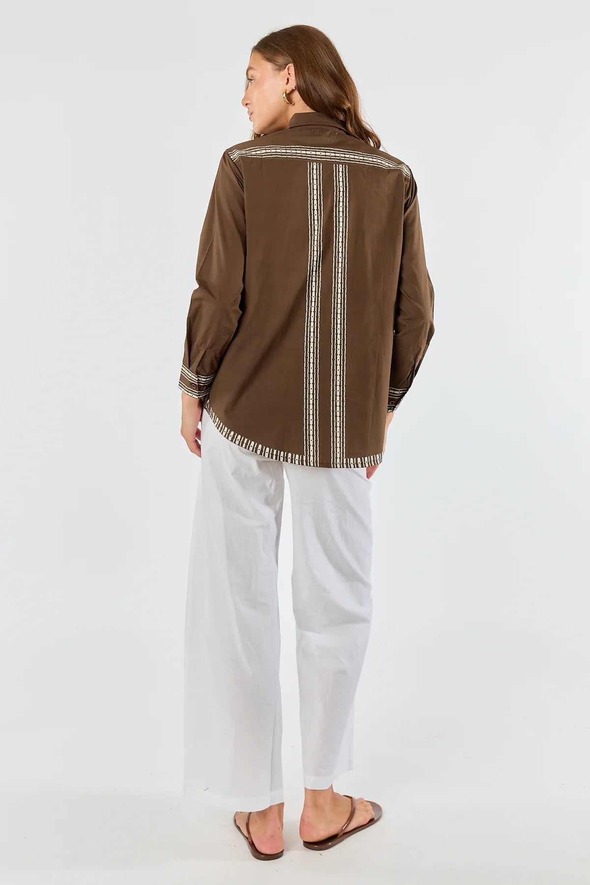 Itami | Seashell Printed Shirt | Brown
