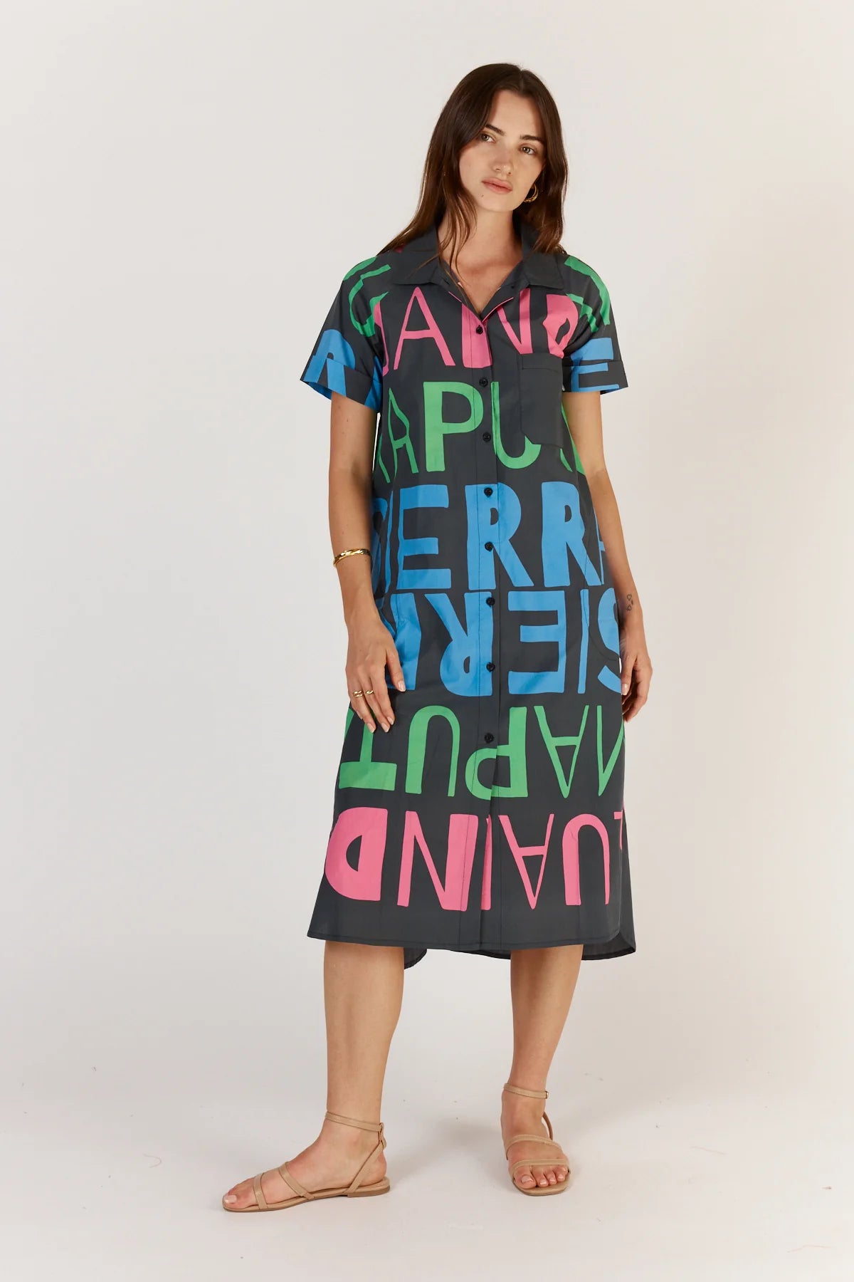 Itami I Sierra Button Through Dress I Navy