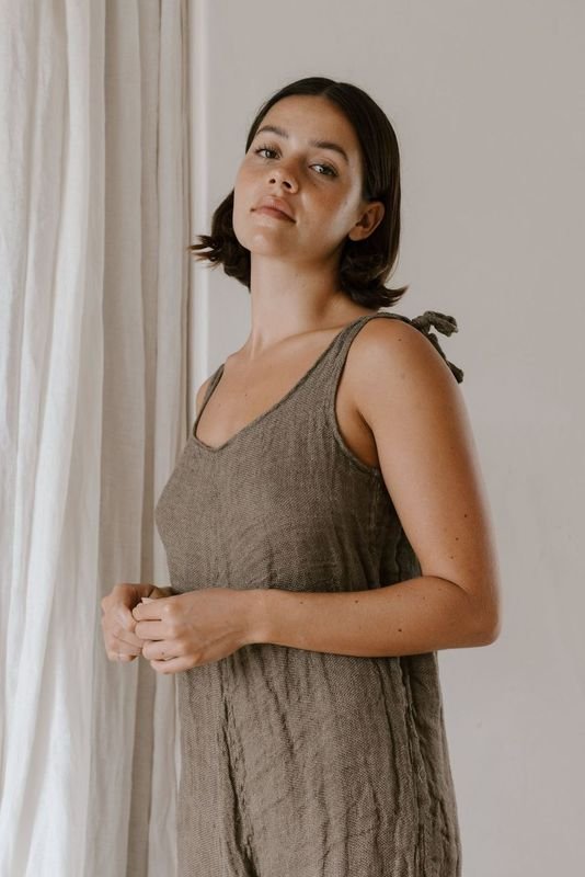 Georgie A | Jumpsuit with Shoulder Tie | Earth