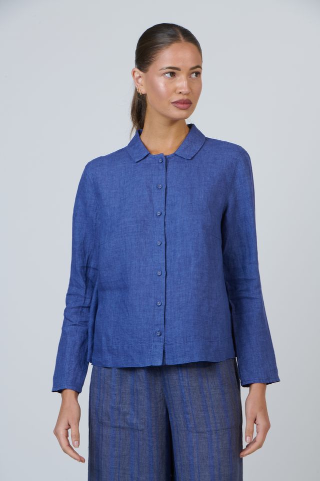 Naturals | Collared Button Through Shirt | Placid