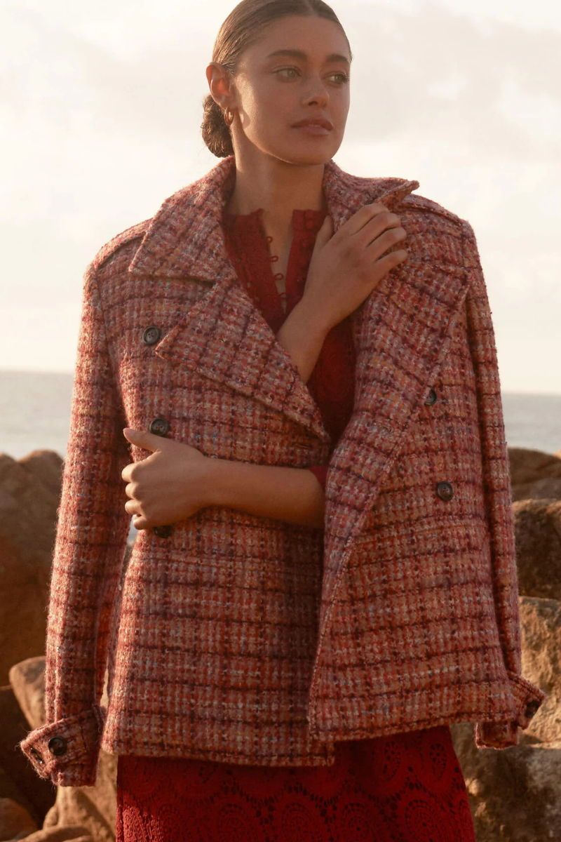 Zoe Kratzmann | Revel Coat | Berry Check