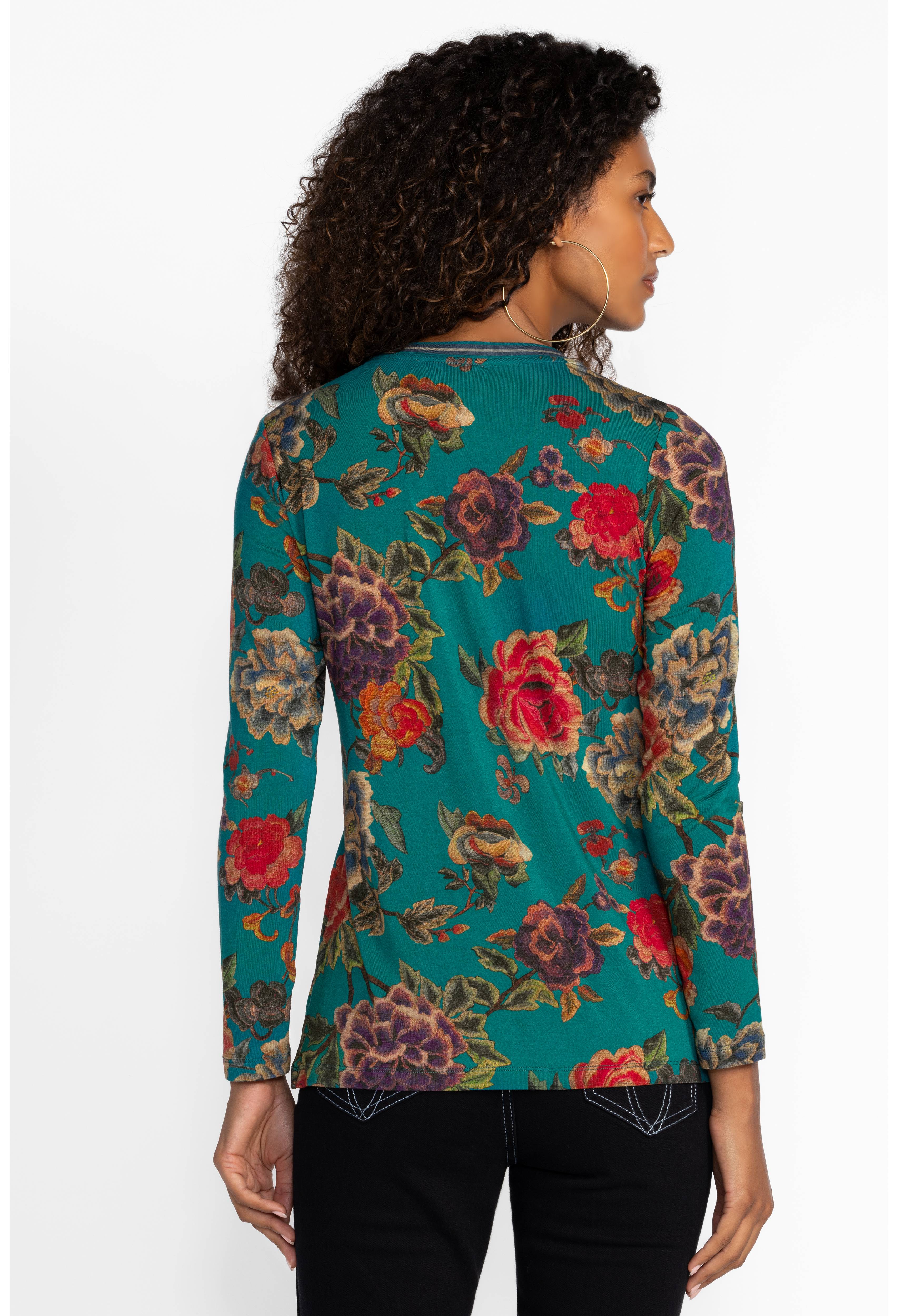 Johnny Was | The Janie Favourite Long Sleeve Crew Neck Top | Zinnia Meadow