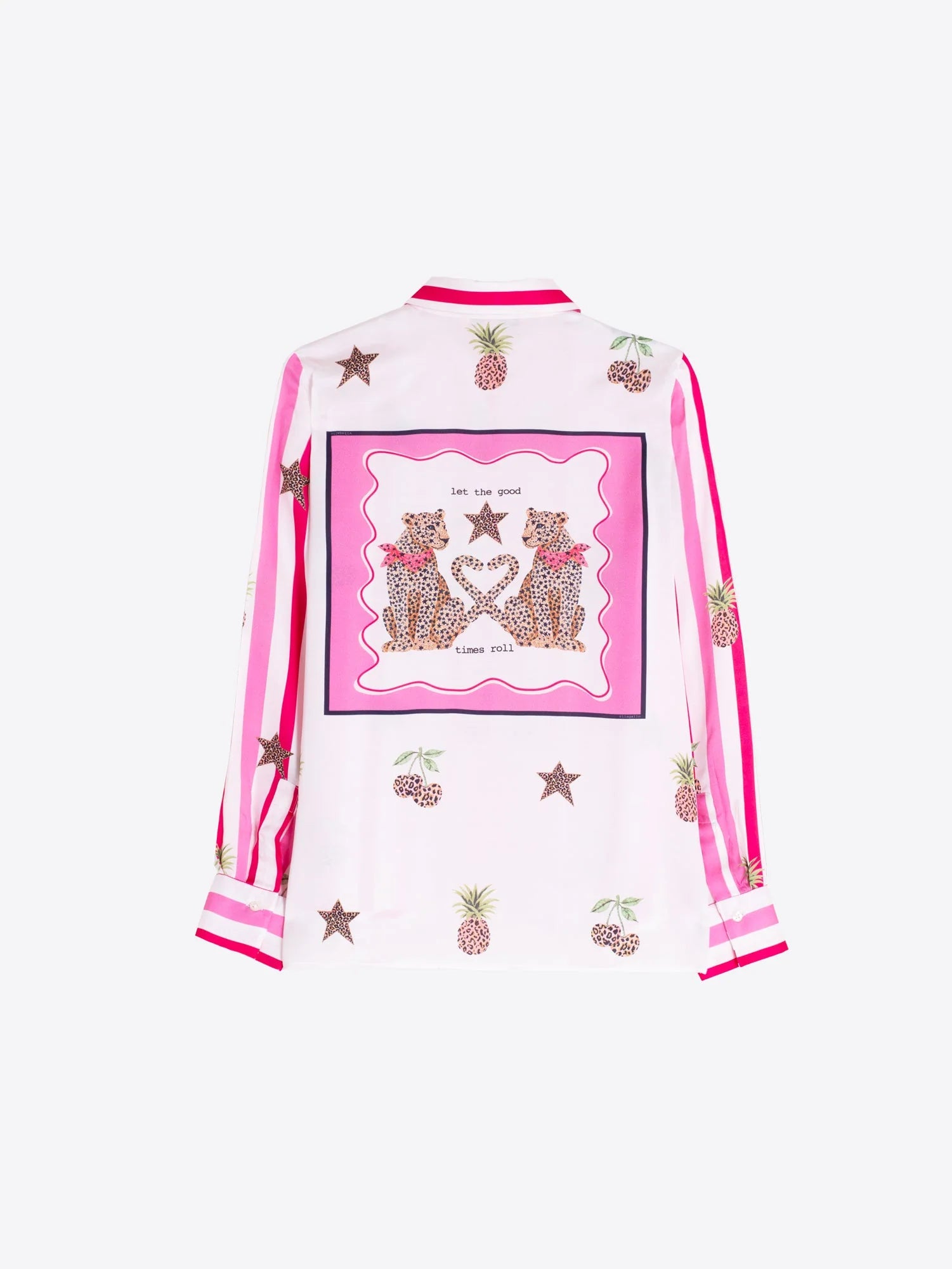 Vilagallo | Isa Cherries Print Shirt | Multi Pink/White