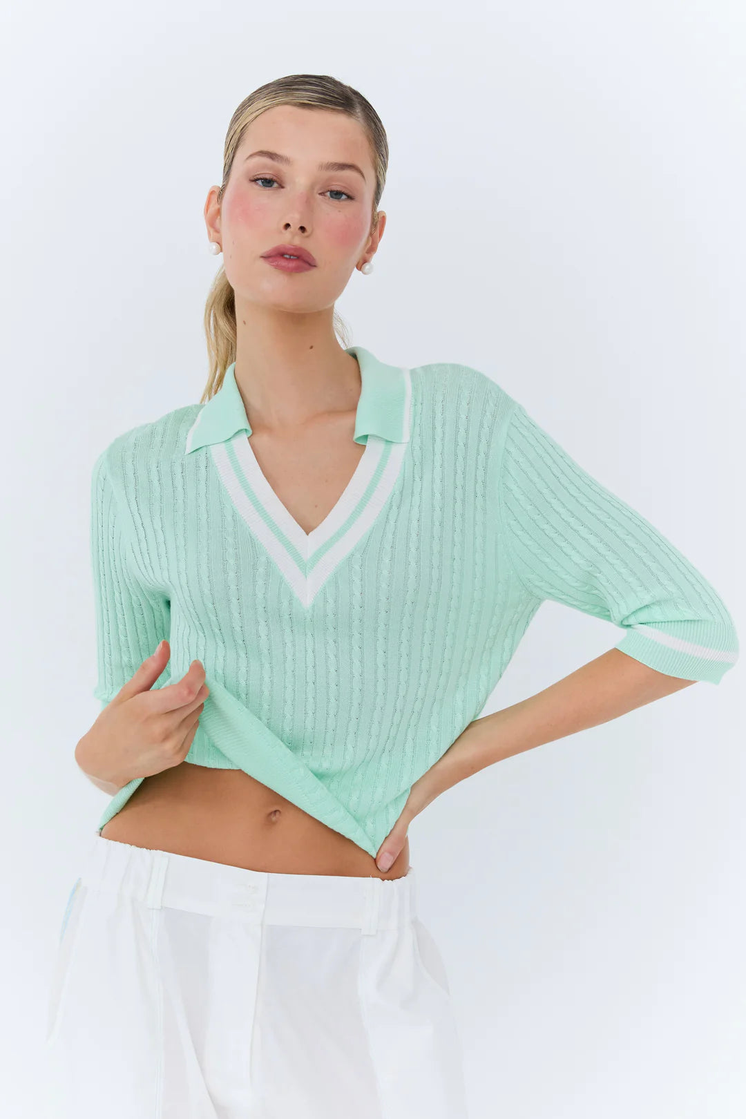 Eder by Anna I Michele Polo Knit I mint