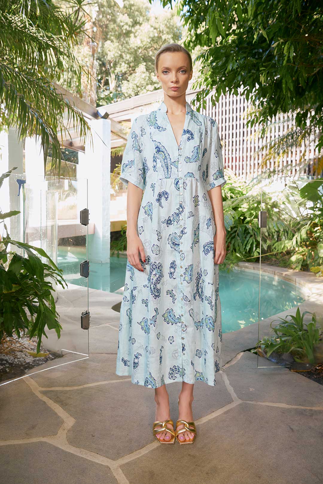 The Dreamer Label | Celine Woodstock Ankle Dress | Ocean