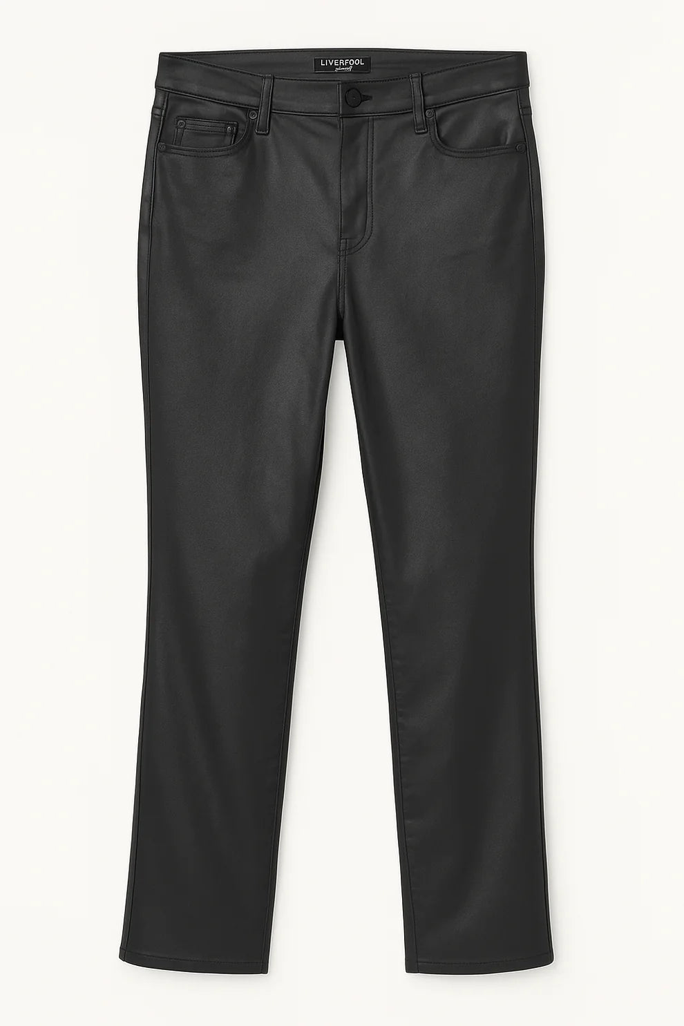 Liverpool Jeans | Kennedy Crop Straight Waxed Pants | Black