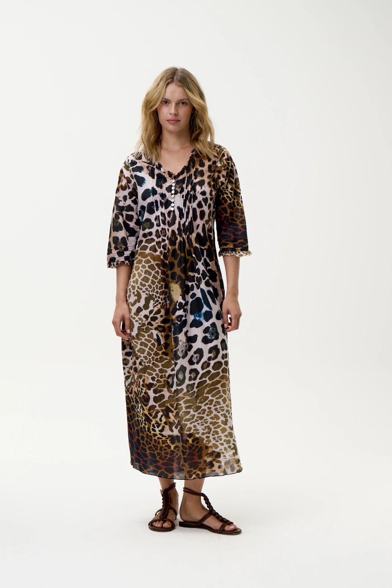 One Season | Long Poppy Dresses | Leopard