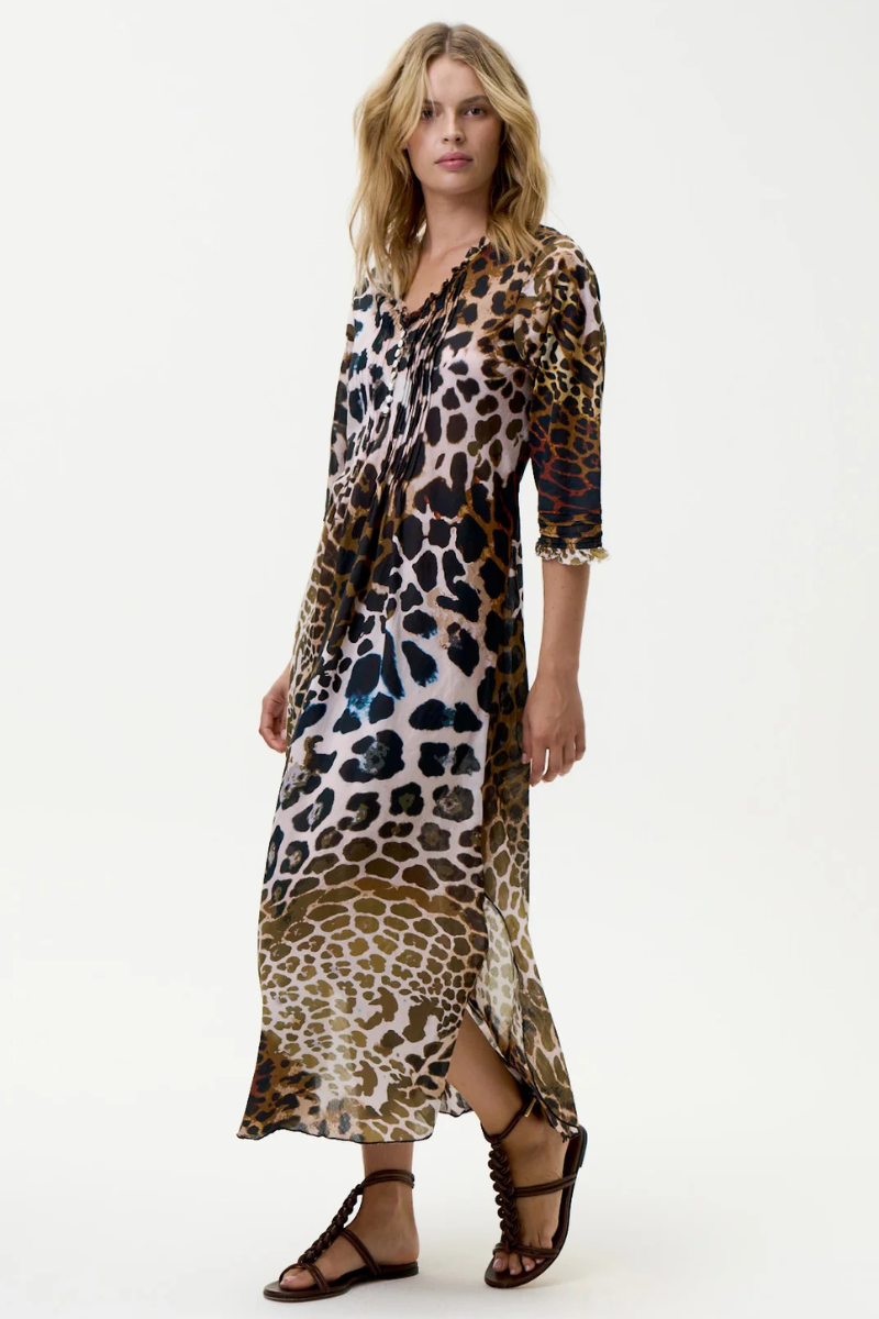 One Season | Long Poppy Dresses | Leopard