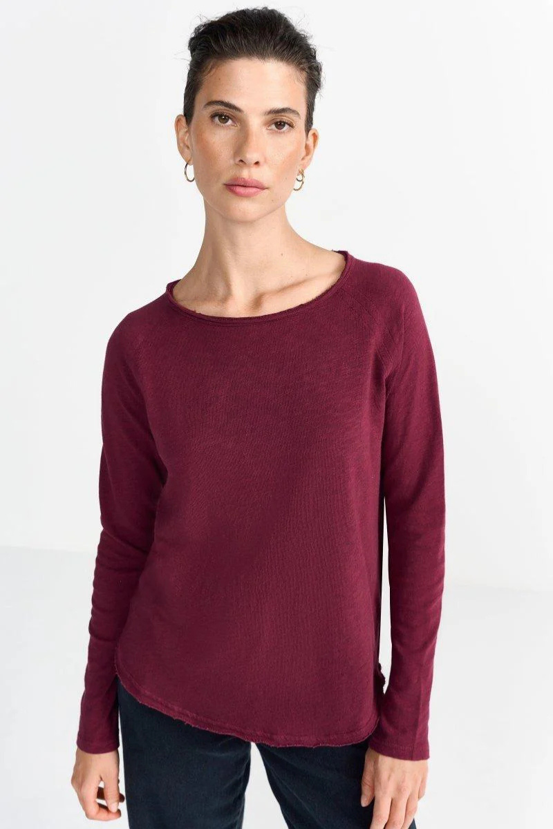 Rich & Royal | Organic Jersey Long Sleeve Tee | Ruby Glow