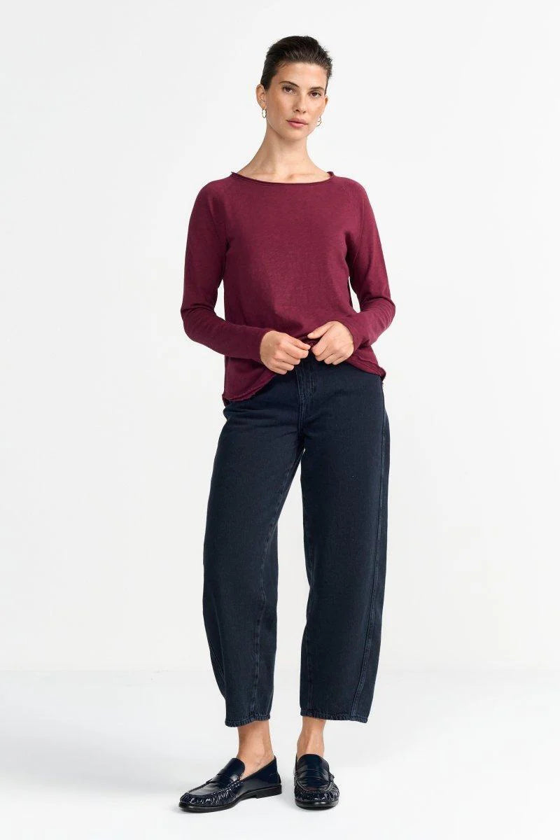 Rich & Royal | Organic Jersey Long Sleeve Tee | Ruby Glow