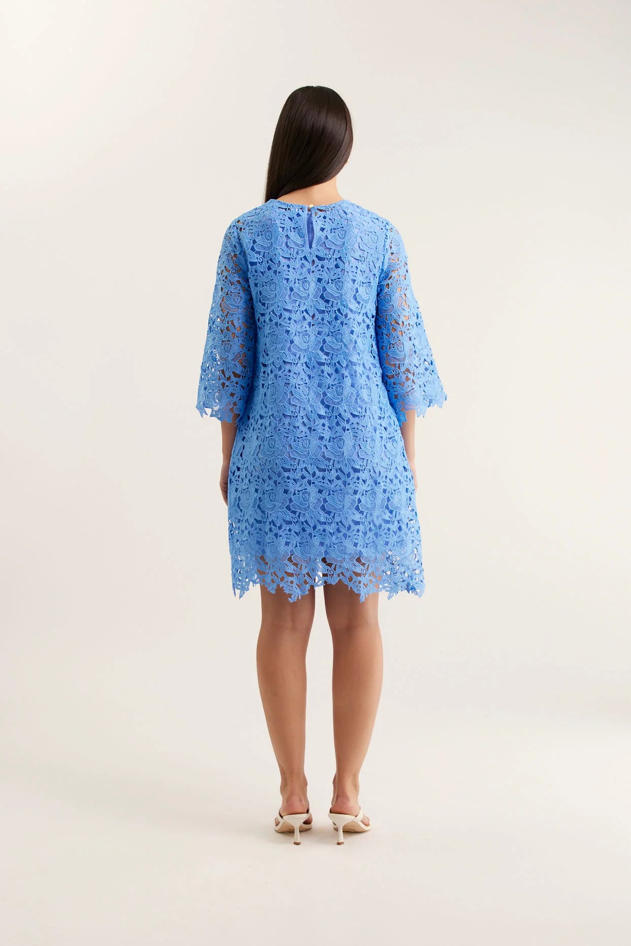 Alessandra | Claire Lace Dress | Cornflower