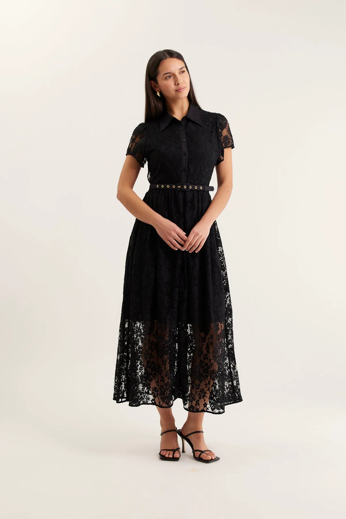 Alessandra I Heidi Lace Dress I Black