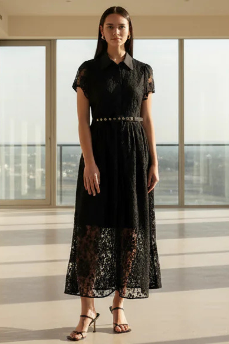 Alessandra | Heidi Lace Dress | Black