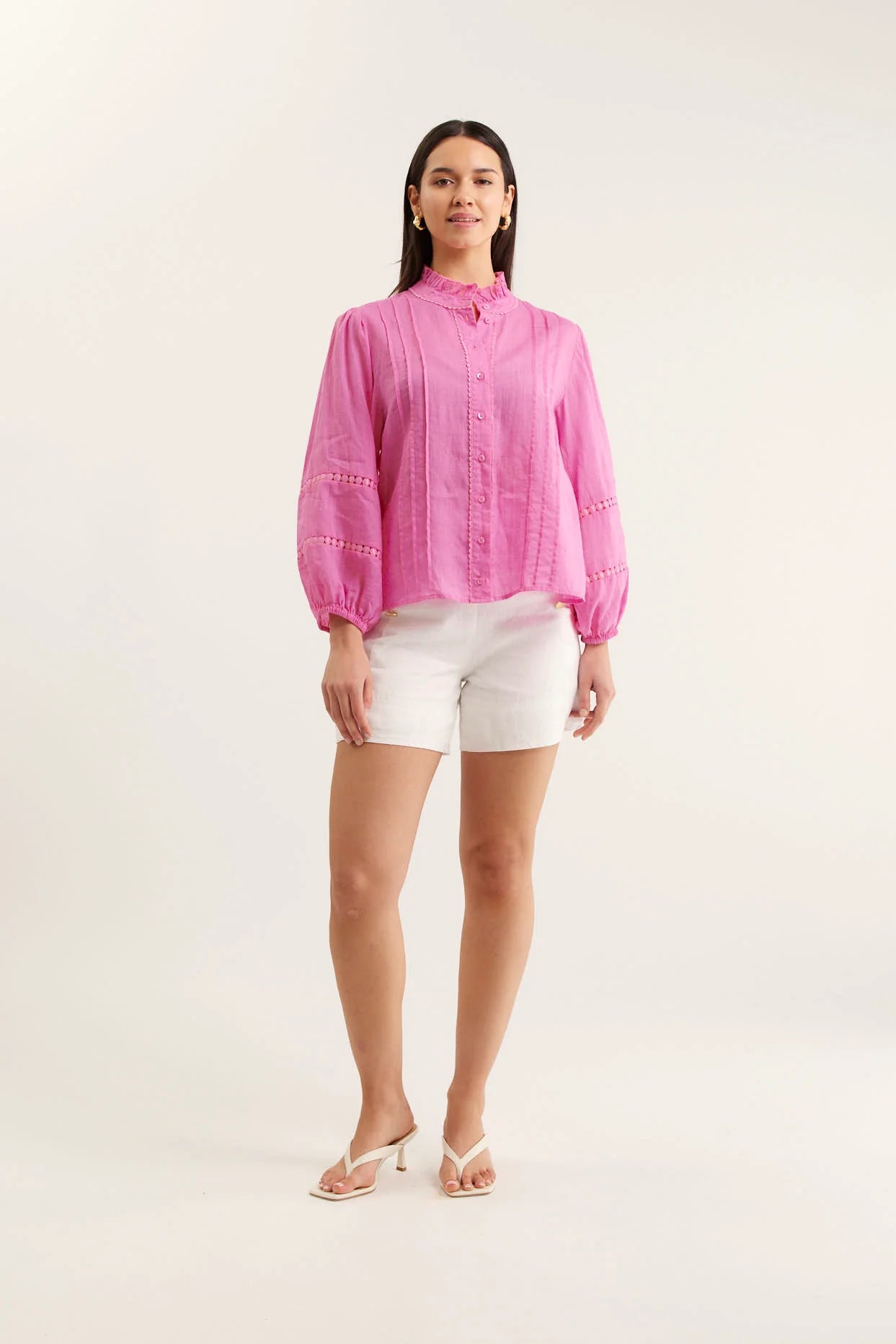 Alessandra | Paris Blouse in Ramie | Lipstick