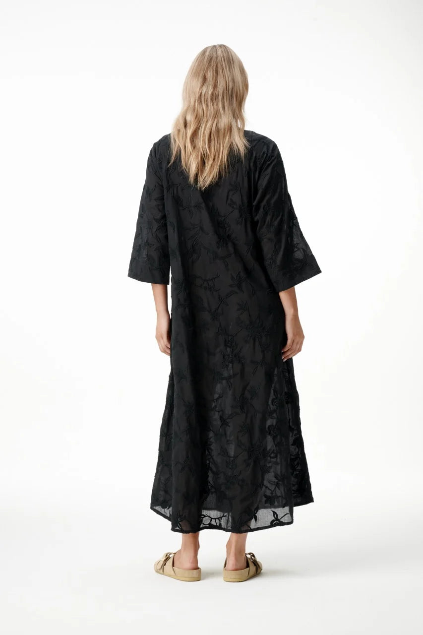 One Season | Deia Embroidery Dress | Black