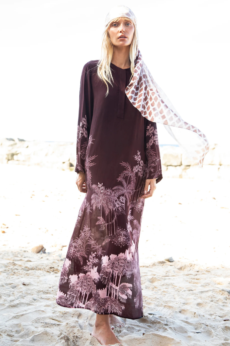 One Season | Sienna Viscose-Crepe Dress | Sangeria Palm