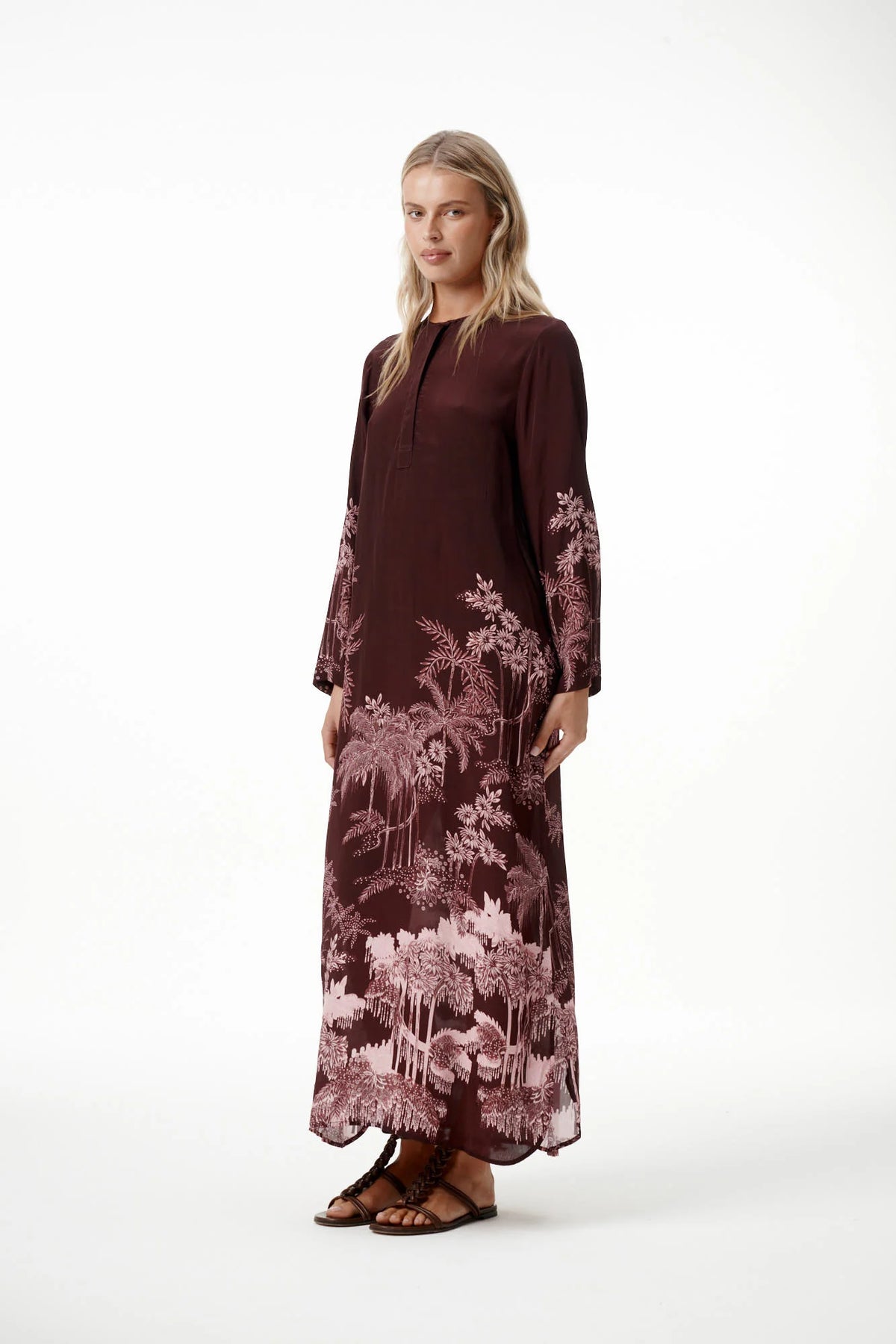 One Season | Sienna Viscose-Crepe Dress | Sangeria Palm