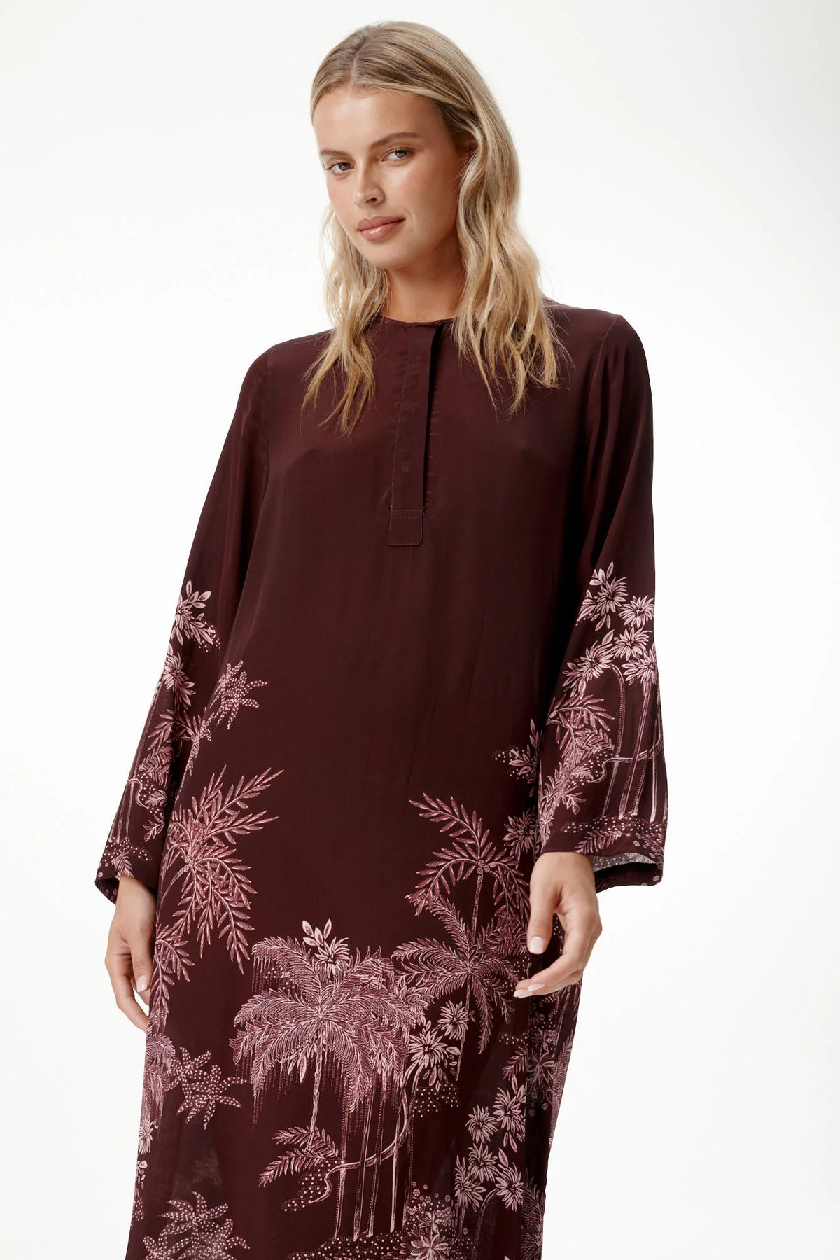 One Season | Sienna Viscose-Crepe Dress | Sangeria Palm