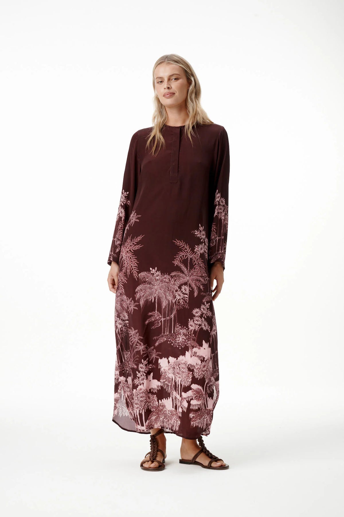 One Season | Sienna Viscose-Crepe Dress | Sangeria Palm