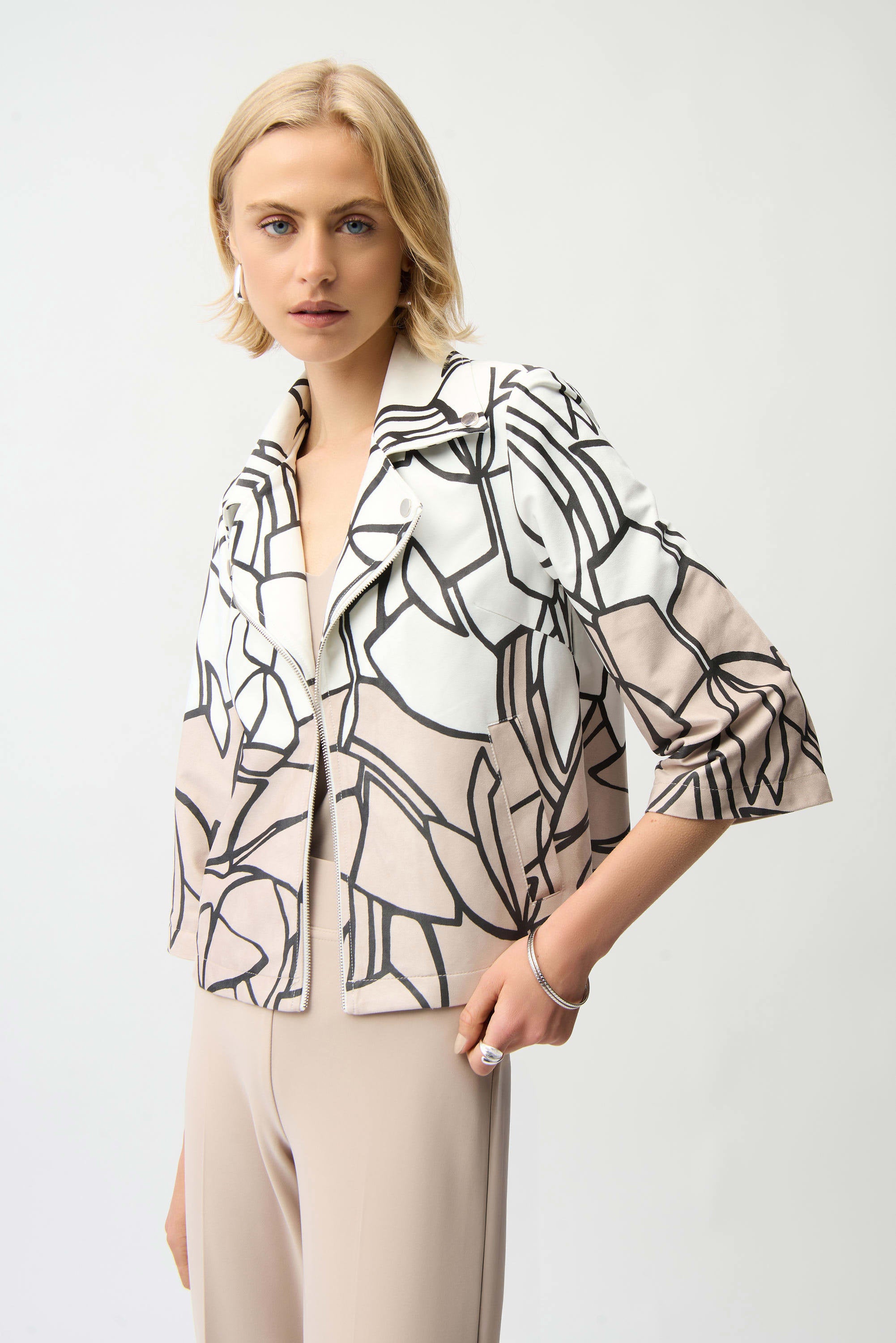 Joseph Ribkoff | Swing Jacket | Vanilla/Abstract