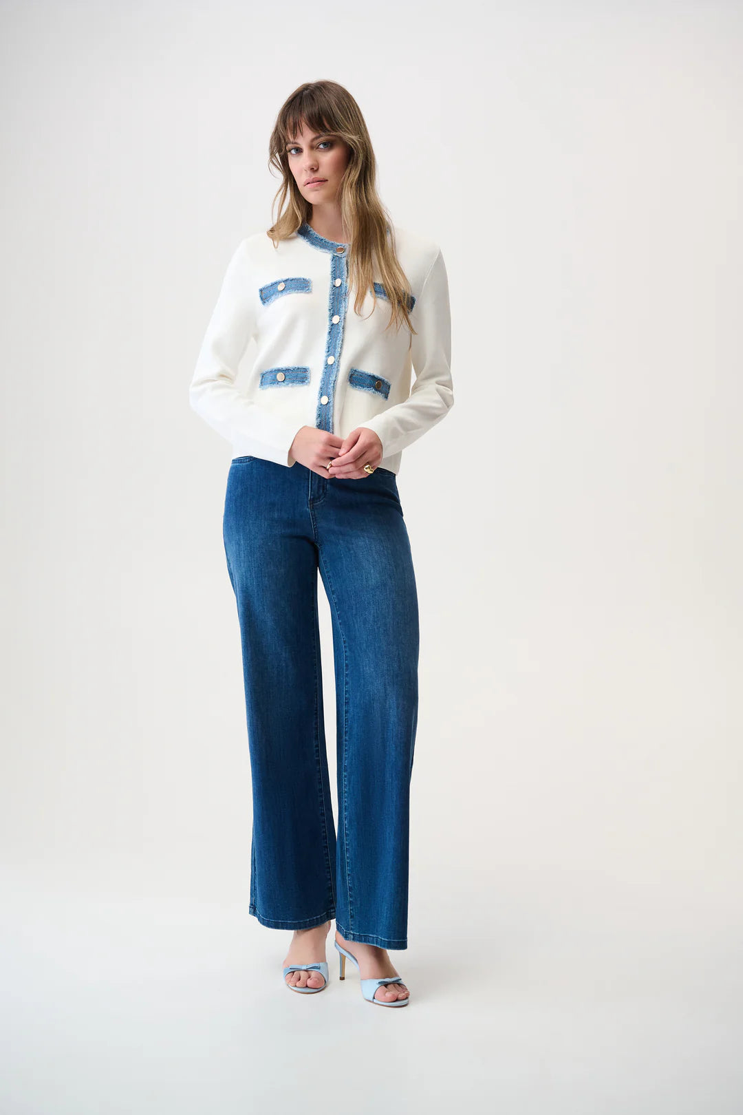 Joseph Ribkoff | Milano Stitch Jacket with Denim Trim