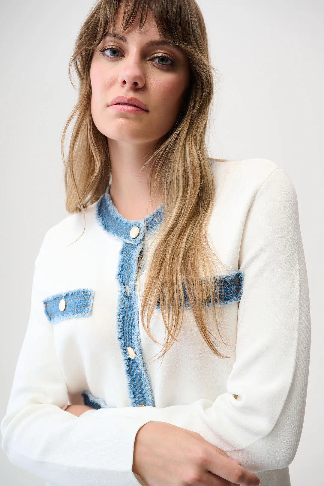 Joseph Ribkoff | Milano Stitch Jacket with Denim Trim