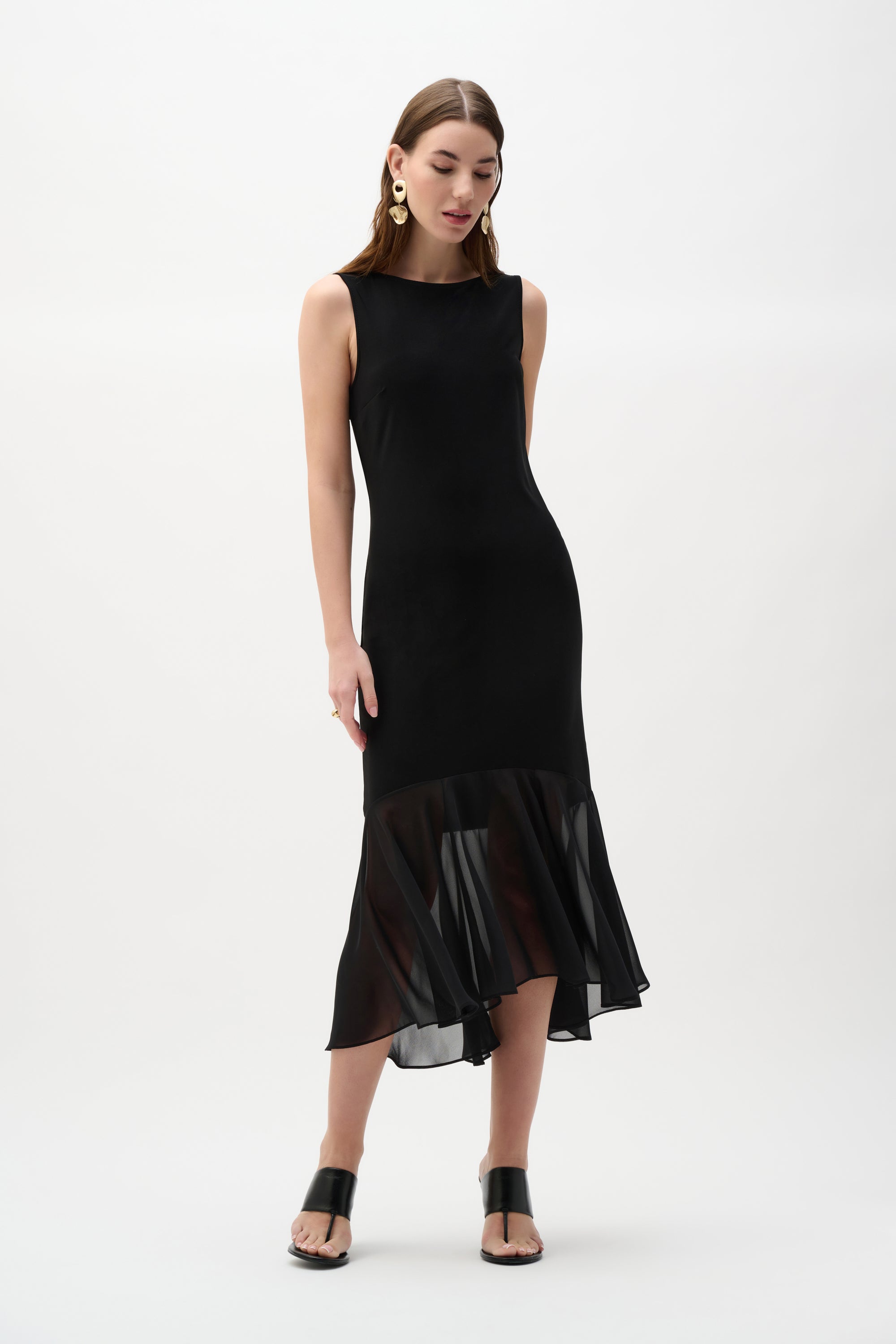 Joseph Ribkoff I Silky Flounce Dress I Black