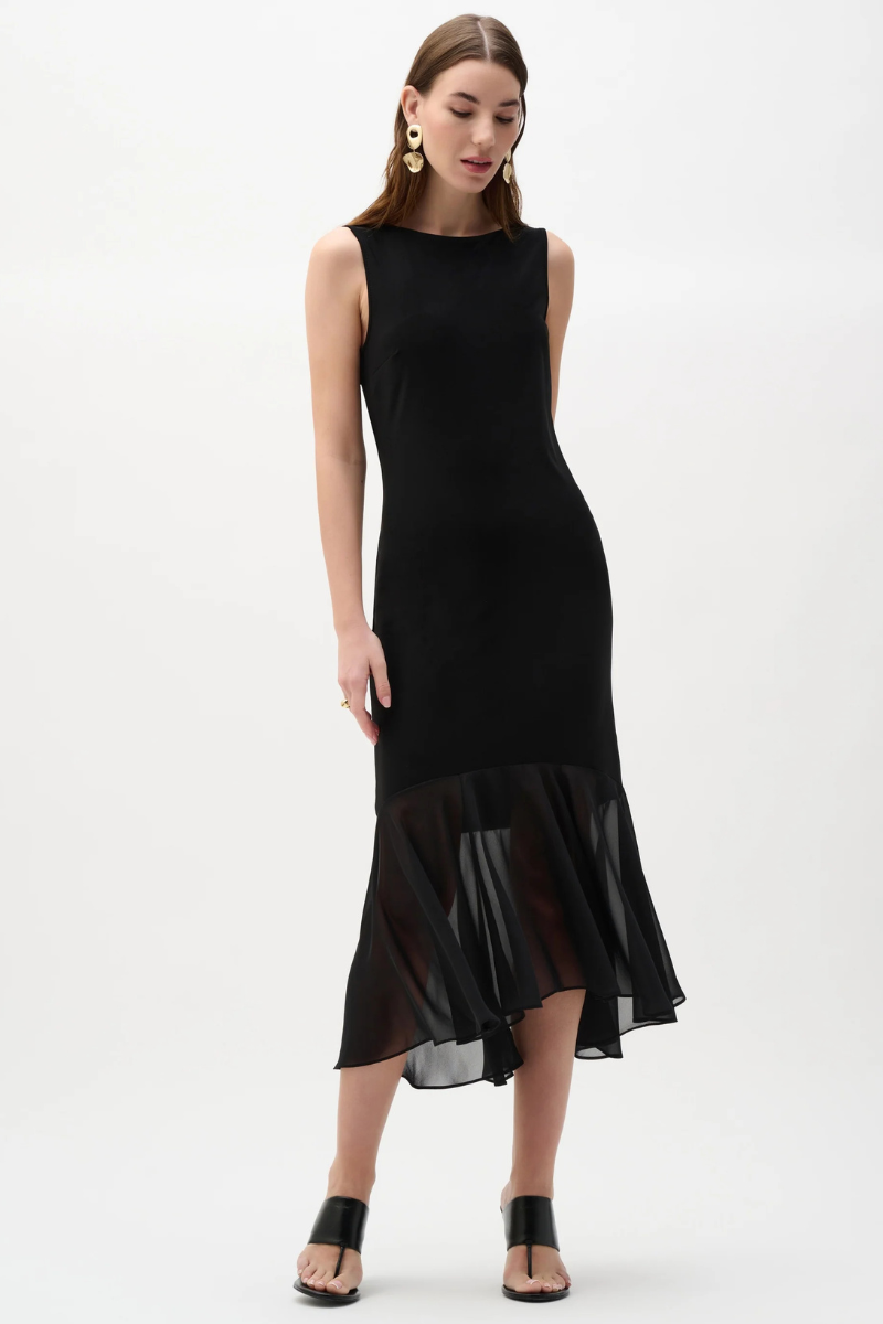 Joseph Ribkoff | Silky Flounce Dress | Black