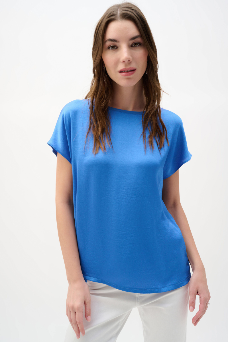 Joseph Ribkoff | Round Neck Tee | Harbour Blue