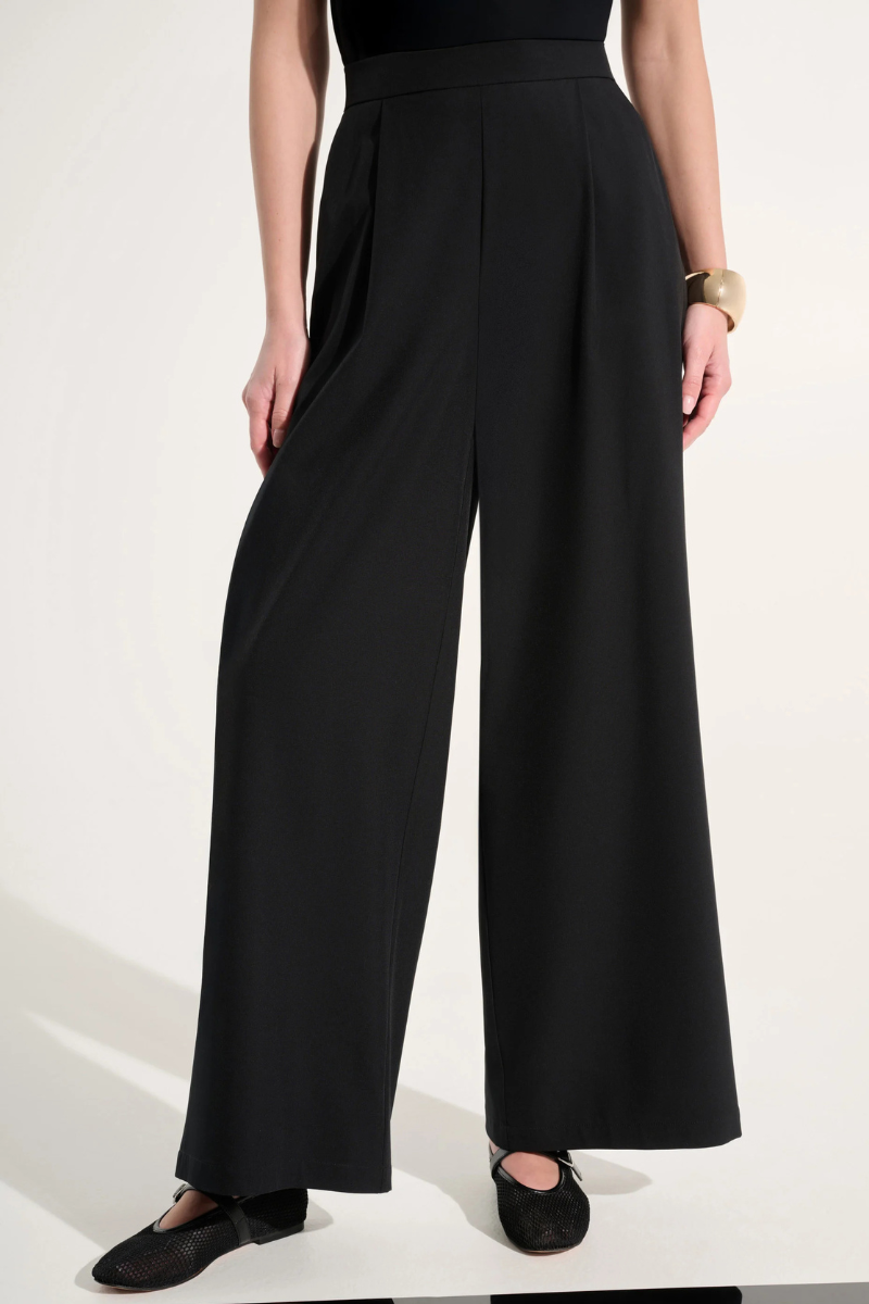 Joseph Ribkoff | Stretch Woven Active Wear Wide Leg Pants | Black