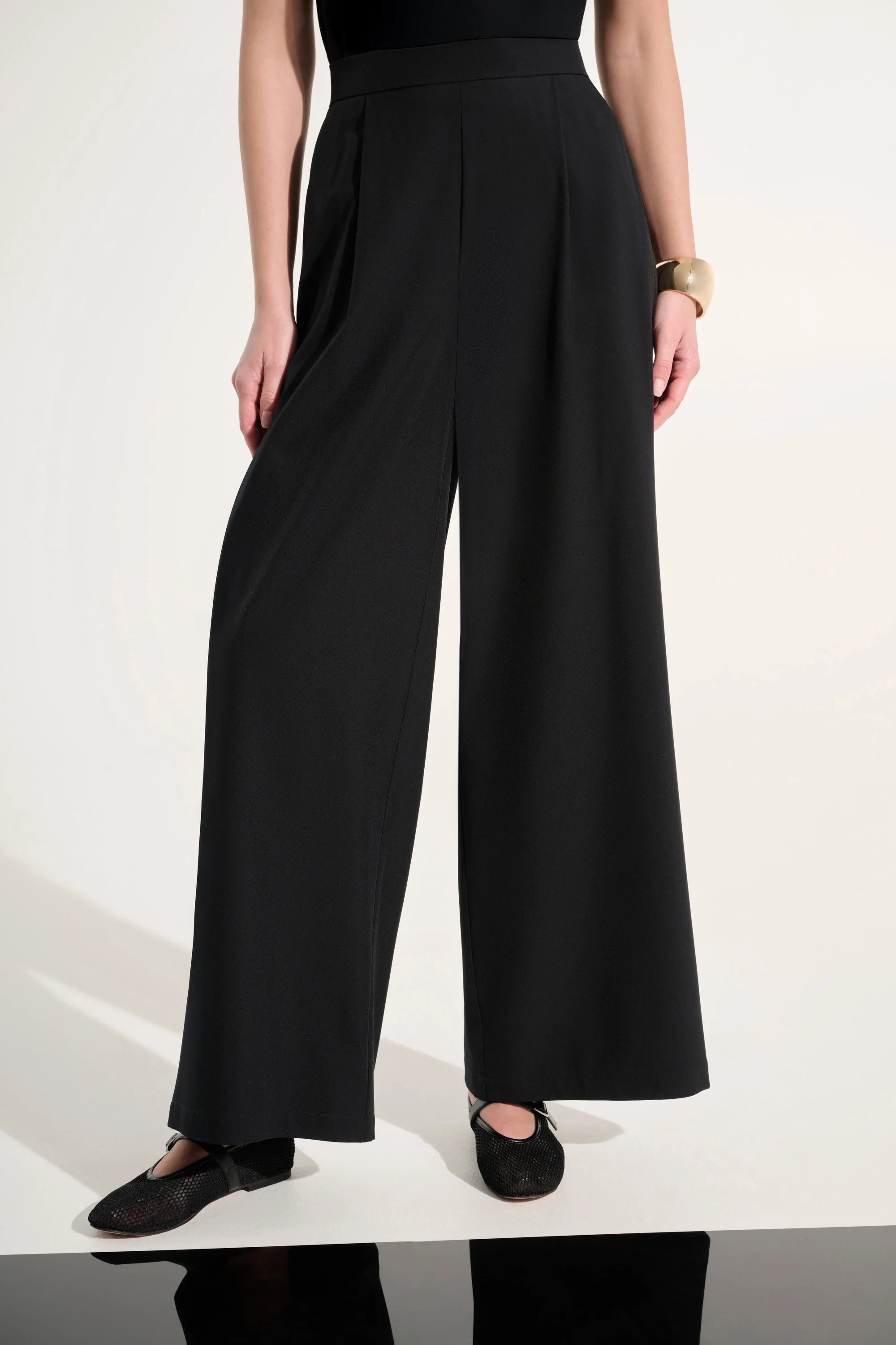 Joseph Ribkoff I Stretch Woven Active Wear Wide Leg Pants I Black