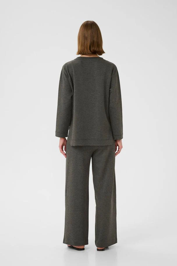 InWear | Gincent Melange Crewneck Top | Dark Grey Melange