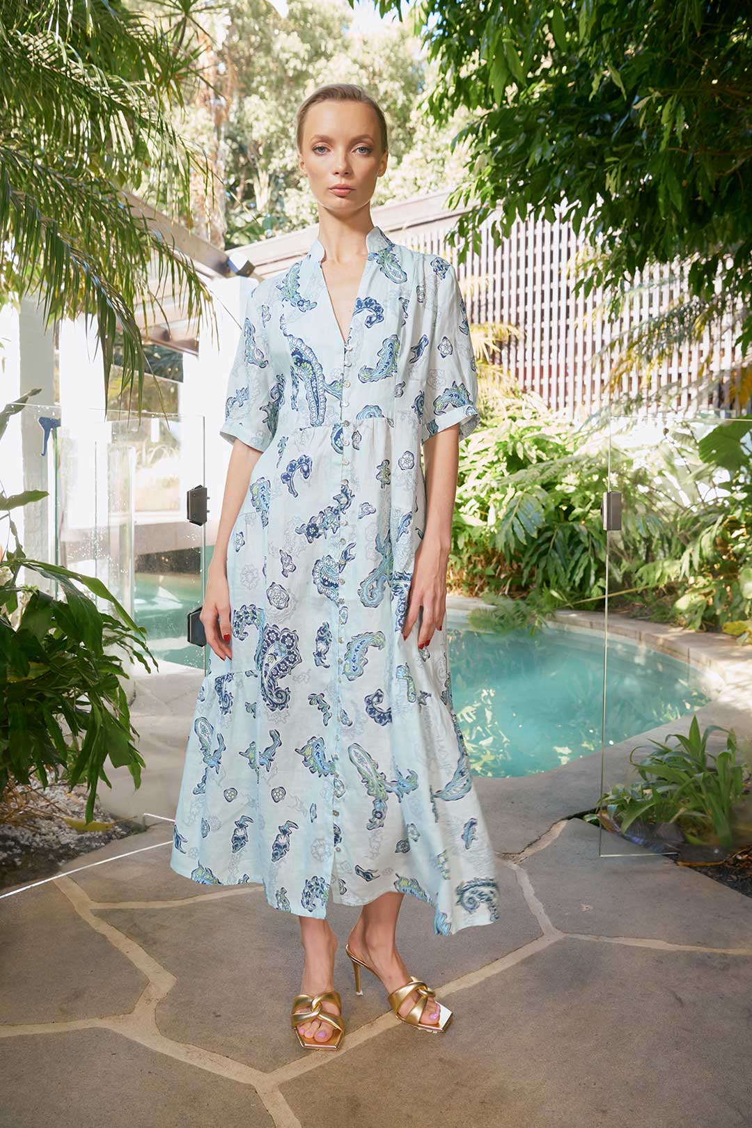 The Dreamer Label | Celine Woodstock Ankle Dress | Ocean