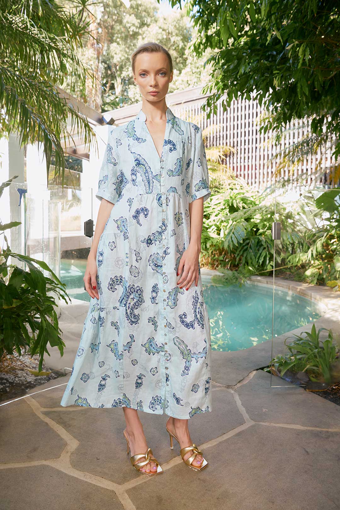 The Dreamer Label | Celine Woodstock Ankle Dress | Ocean