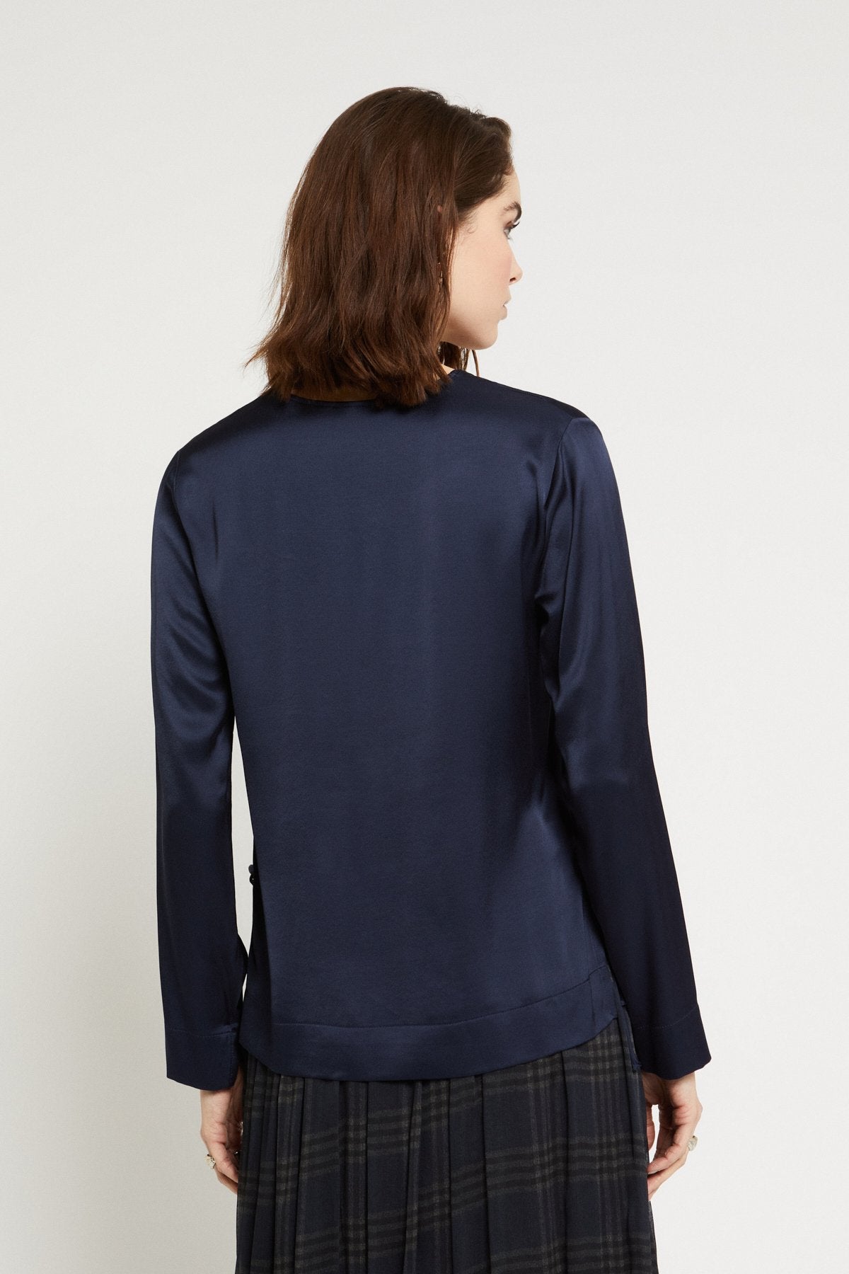 Ottod'Ame | V-Neck Blouse | Navy