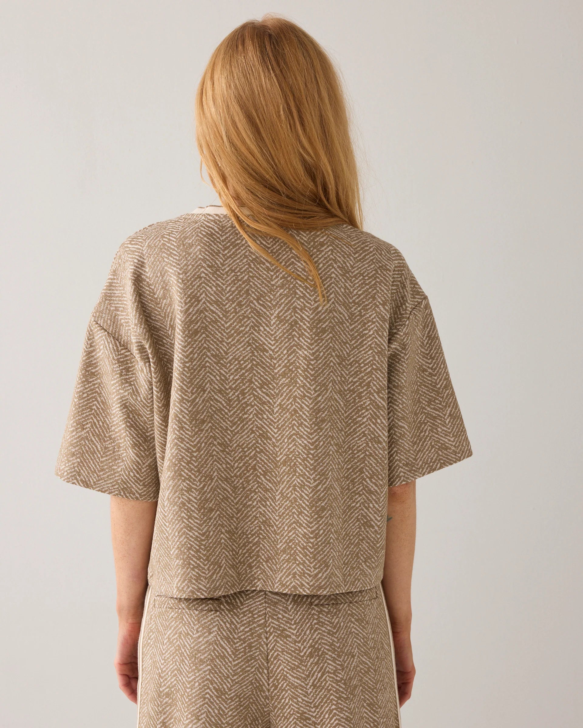 Summum | Jersey Herringbone Top | Khaki