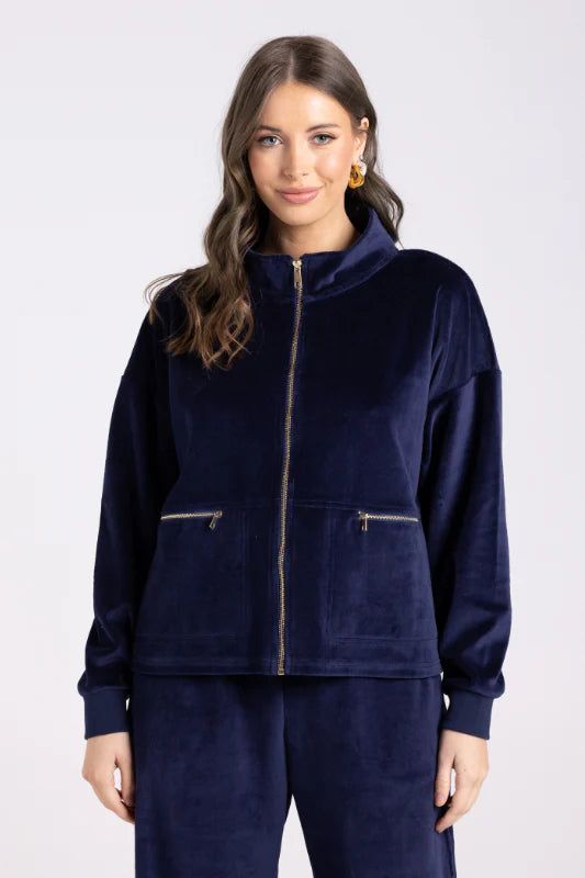 Two T's | Velour Jacket | French Navy